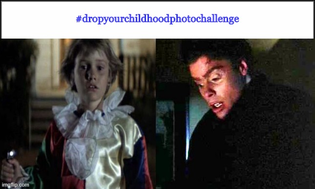 #dropyourchildhoodphotochallenge | image tagged in memes,spooktober,halloween,michael myers,facebook,facebook challenge | made w/ Imgflip meme maker