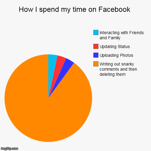 image tagged in funny,pie charts,facebook | made w/ Imgflip chart maker