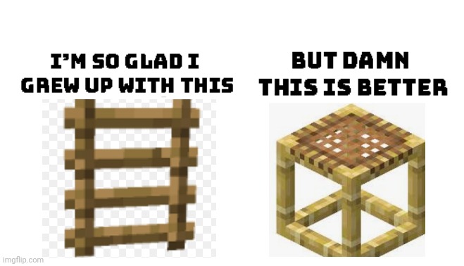 So glad I grew up with ladders | image tagged in so glad i grew up with this,minecraft | made w/ Imgflip meme maker