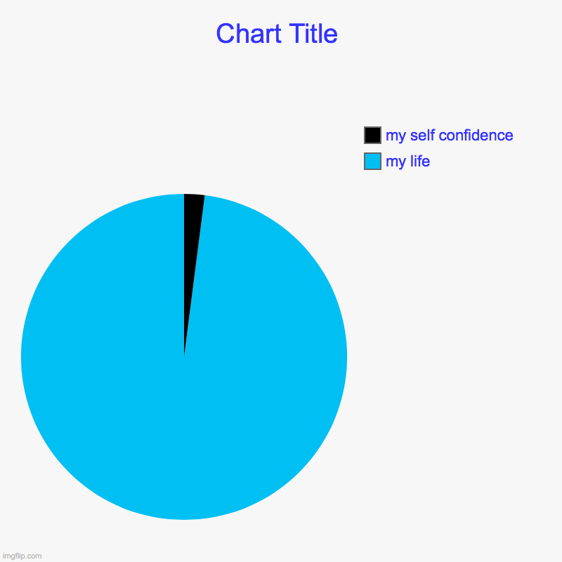 my life, my self confidence | image tagged in charts,pie charts | made w/ Imgflip chart maker