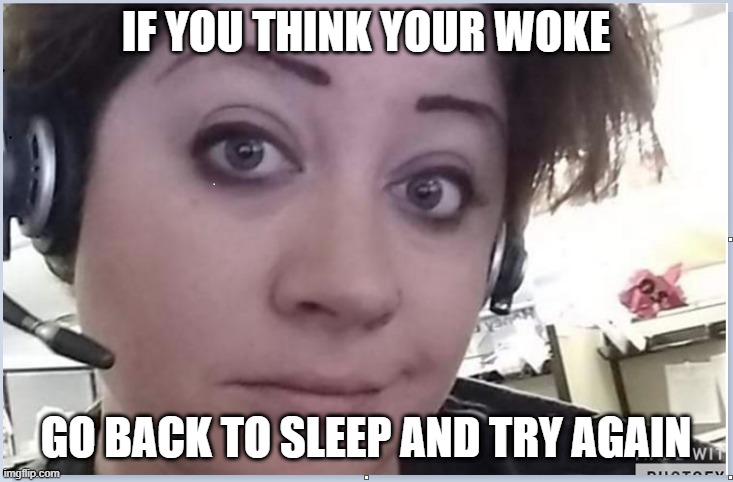 Woke | IF YOU THINK YOUR WOKE; GO BACK TO SLEEP AND TRY AGAIN | image tagged in funny memes | made w/ Imgflip meme maker