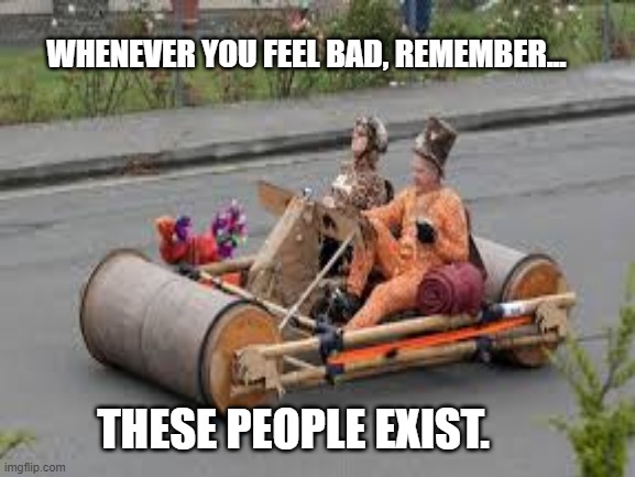 cheer up.... | WHENEVER YOU FEEL BAD, REMEMBER... THESE PEOPLE EXIST. | image tagged in taxi driver,sadness | made w/ Imgflip meme maker