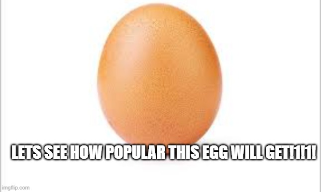 Egg get Popular? Let me know!1!1! | LETS SEE HOW POPULAR THIS EGG WILL GET!1!1! | image tagged in blank template,eggs | made w/ Imgflip meme maker