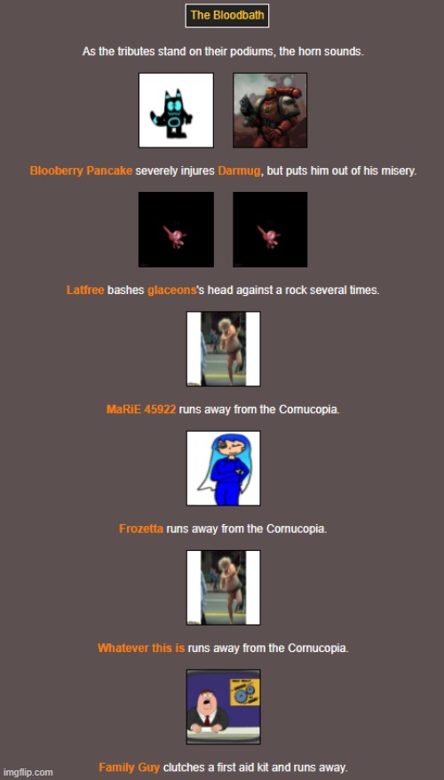 Bloodbath 1 | image tagged in hunger games | made w/ Imgflip meme maker