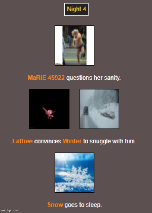 Night 4 | image tagged in hunger games | made w/ Imgflip meme maker