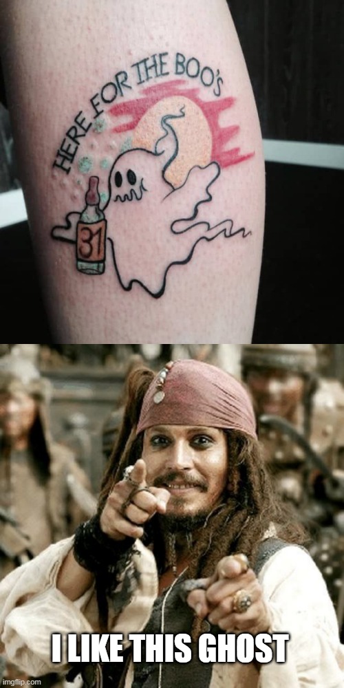 THATS A GOOD ONE | I LIKE THIS GHOST | image tagged in point jack,boo,pirate,jack sparrow,halloween,spooktober | made w/ Imgflip meme maker