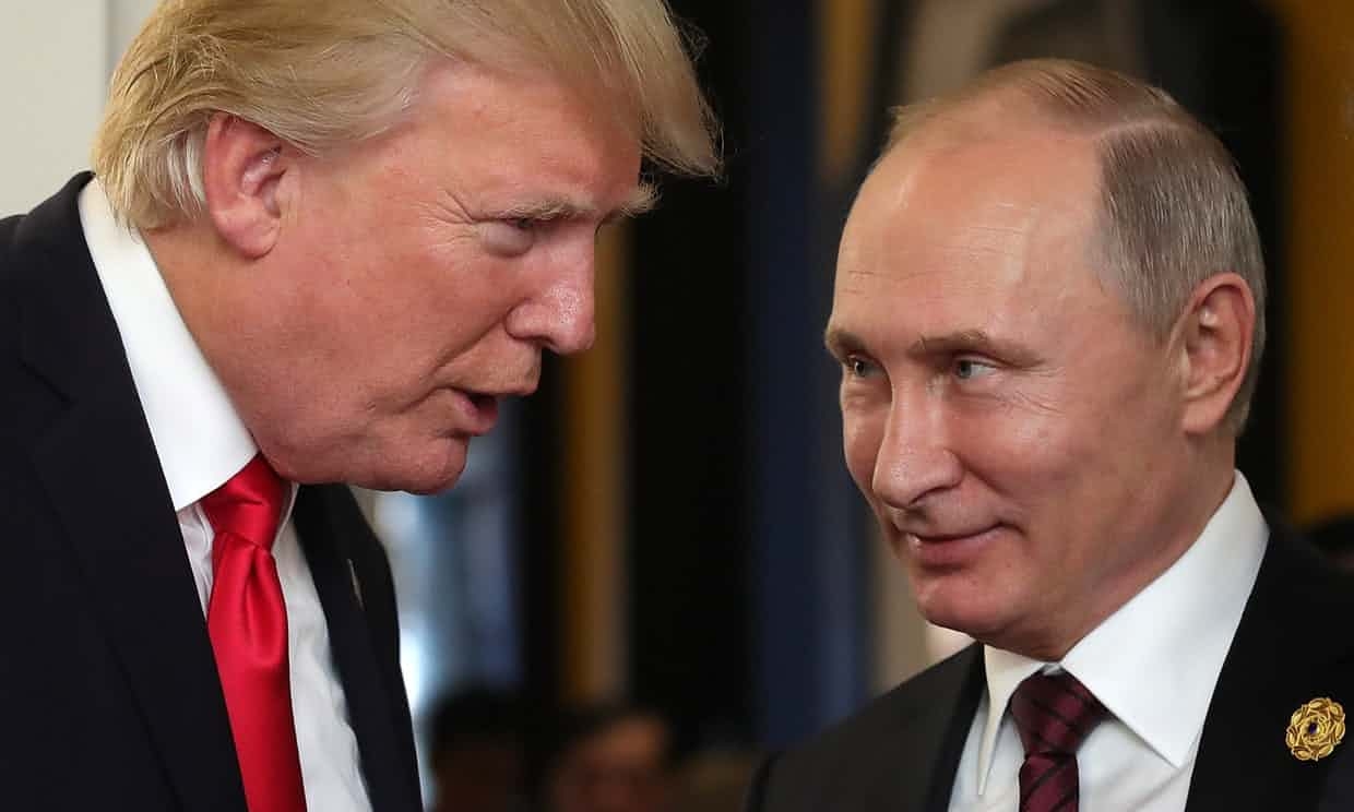 High Quality Trump getting instructions from his boss, Putin Blank Meme Template
