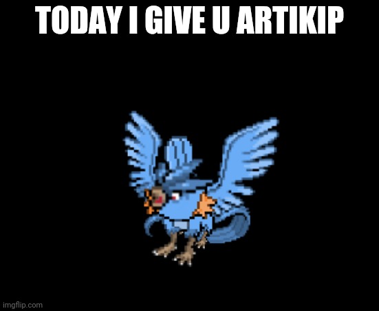 TODAY I GIVE U ARTIKIP | image tagged in pokemon fusion | made w/ Imgflip meme maker