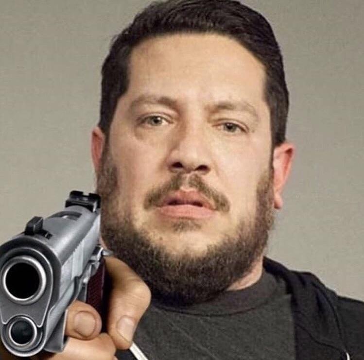 sal with a gun Blank Meme Template