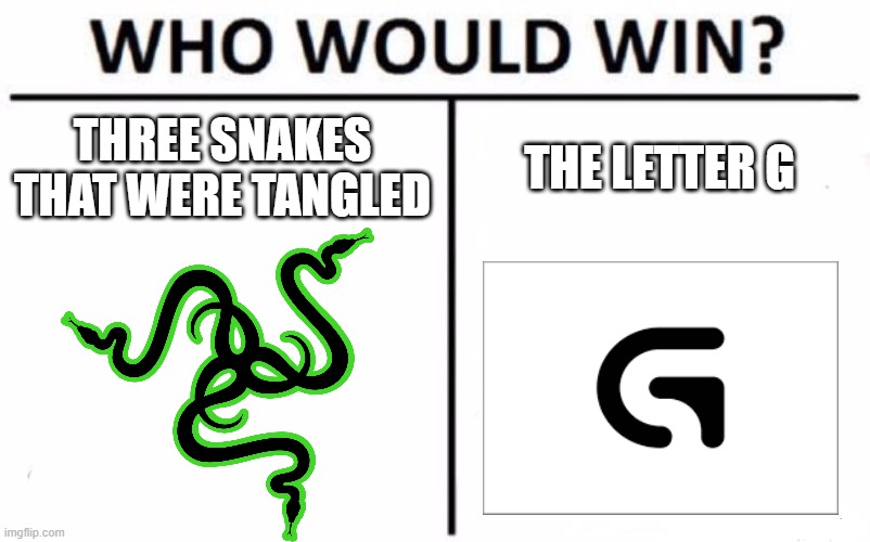 Who Would Win? | THREE SNAKES THAT WERE TANGLED; THE LETTER G | image tagged in memes,who would win | made w/ Imgflip meme maker