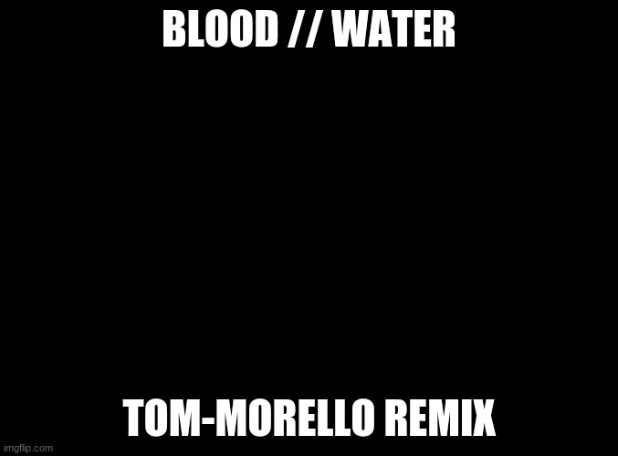 EBIK MUSIK |  BLOOD // WATER; TOM-MORELLO REMIX | image tagged in blank black | made w/ Imgflip meme maker