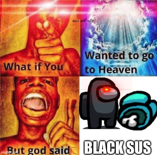 ur right he is sus | BLACK SUS | image tagged in what if you wanted to go to heaven | made w/ Imgflip meme maker