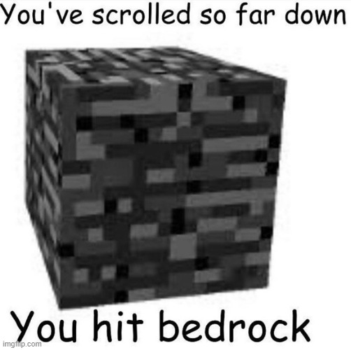 you did scroll a lot | image tagged in bedrock | made w/ Imgflip meme maker
