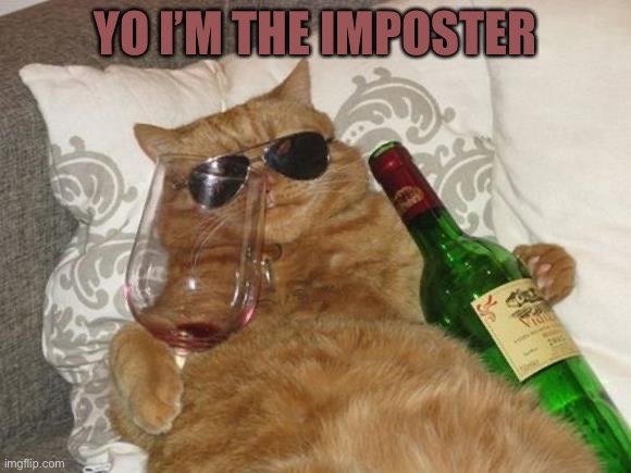 Funny Cat Birthday | YO I’M THE IMPOSTER | image tagged in funny cat birthday | made w/ Imgflip meme maker