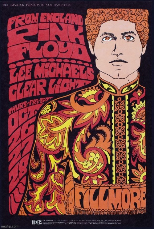 [a number of October/November 1967 Pink Floyd shows in the US were cancelled; this poster was for three such shows, in San Fran] | image tagged in pink floyd,1960's,1960s,classic rock,concert,rock concert | made w/ Imgflip meme maker
