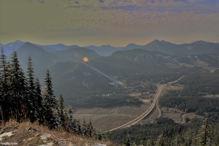 Photo I took of a highway from a mountain, reminds me of cars the movie | image tagged in cars,mountain,photo,photography | made w/ Imgflip meme maker