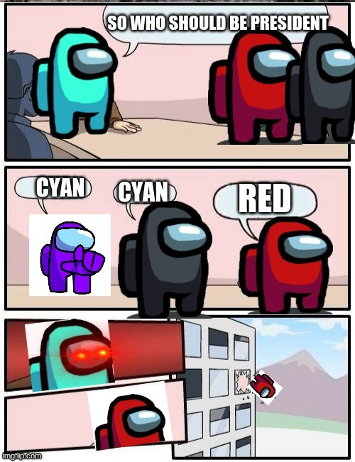cyan for president | image tagged in among us | made w/ Imgflip meme maker