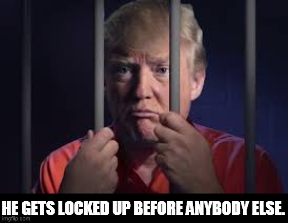 Wanna bet? | HE GETS LOCKED UP BEFORE ANYBODY ELSE. | image tagged in trump,criminal,tax,cheat,fraud,liar | made w/ Imgflip meme maker