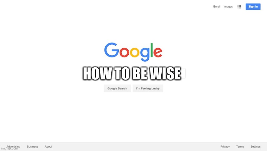 Google Search Meme | HOW TO BE WISE | image tagged in google search meme | made w/ Imgflip meme maker