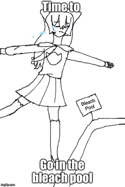 You know the drill, make a meme with this. | image tagged in shiyu goes in the bleach pool | made w/ Imgflip meme maker