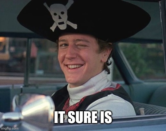 winking pirate | IT SURE IS | image tagged in winking pirate | made w/ Imgflip meme maker