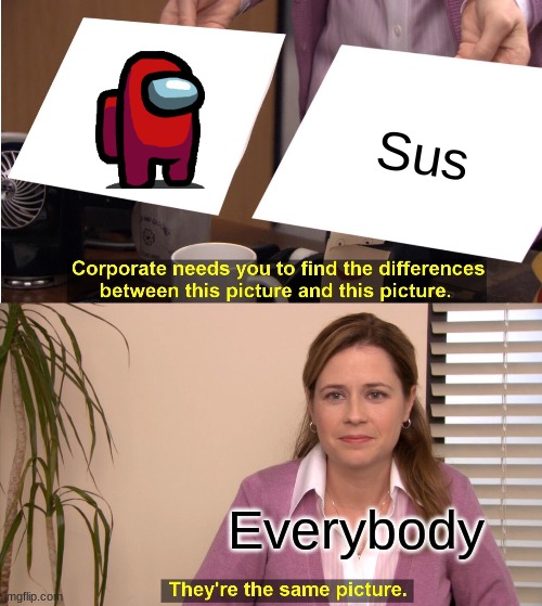 They're The Same Picture Meme | Sus; Everybody | image tagged in memes,they're the same picture | made w/ Imgflip meme maker