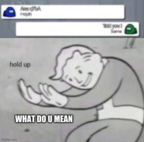 WHAT DO U MEAN | image tagged in fallout hold up | made w/ Imgflip meme maker