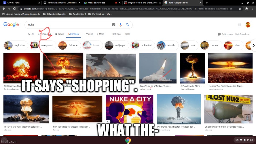 IT SAYS "SHOPPING". WHAT THE- | made w/ Imgflip meme maker