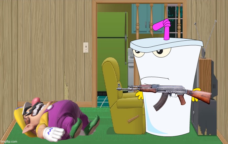 Wario dies from Master Shake after sitting in his chair | image tagged in wario dies,wario,master shake,athf,memes | made w/ Imgflip meme maker