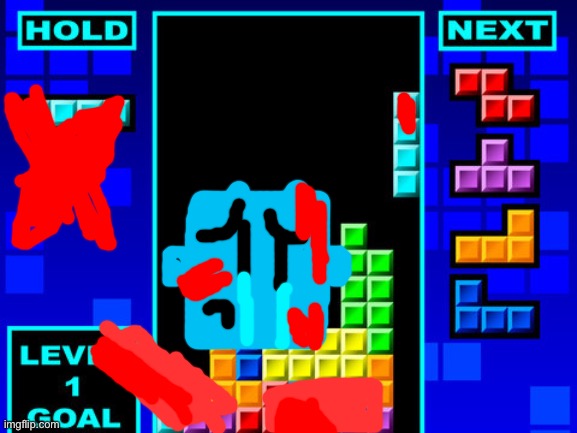 Poor Blocky, covered in blood after playing Tetris (the last time he played it) | image tagged in tetris,blocky,blood | made w/ Imgflip meme maker
