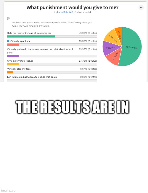 THE RESULTS ARE IN | image tagged in blank white template | made w/ Imgflip meme maker