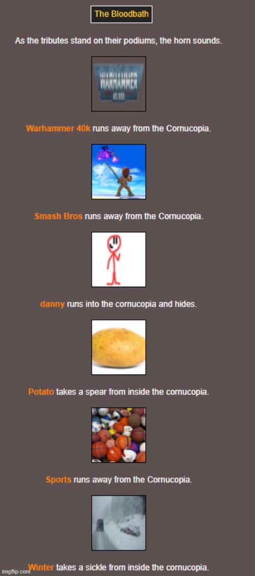 Bloodbath (1) | image tagged in hunger games | made w/ Imgflip meme maker