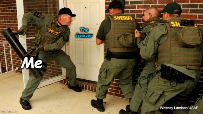 FBI open up | The freezer Me | image tagged in fbi open up | made w/ Imgflip meme maker
