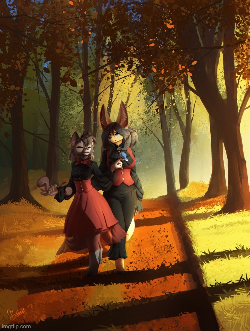 Vix and Fen by Feretta. | image tagged in vix,fen,feretta,furry,furries | made w/ Imgflip meme maker
