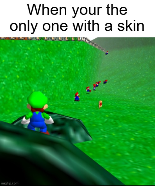 Gaming | When your the only one with a skin | image tagged in gaming,online gaming | made w/ Imgflip meme maker