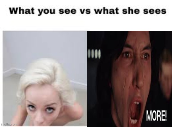 What she sees | image tagged in pornhub | made w/ Imgflip meme maker