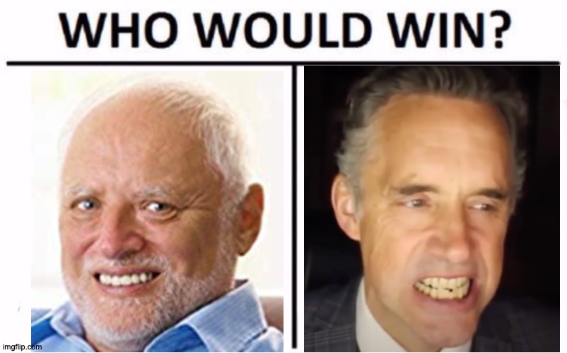 Harry v Jordy | image tagged in memes,who would win,hide the pain harold,jordan peterson | made w/ Imgflip meme maker
