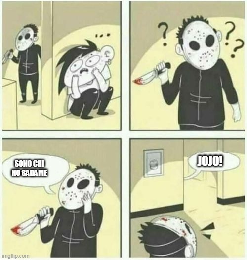 JoJo fans be like: | SONO CHI NO SADAME; JOJO! | image tagged in serial killer | made w/ Imgflip meme maker