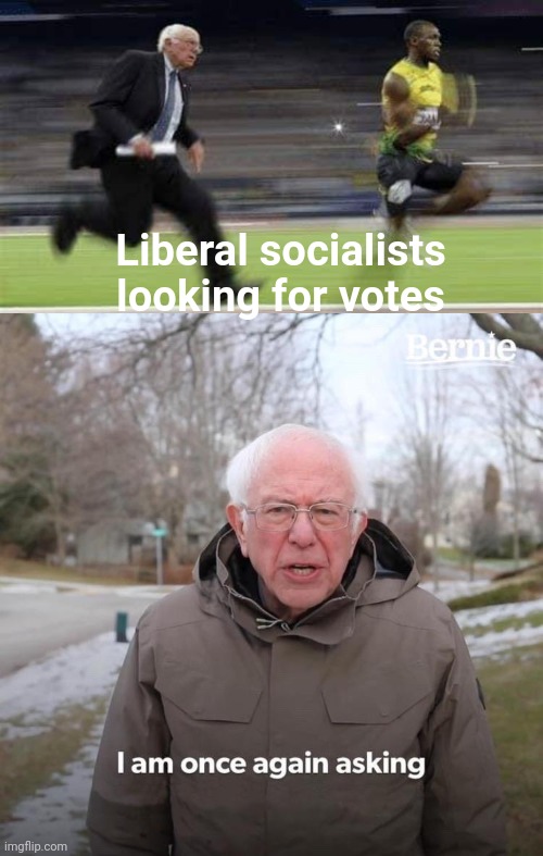 Vote Sprint | Liberal socialists looking for votes | image tagged in memes,bernie i am once again asking for your support,political meme,liberal,socialist | made w/ Imgflip meme maker