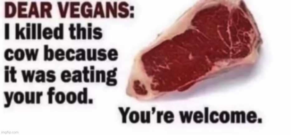 Wait this isn’t how it works | image tagged in vegan,funny | made w/ Imgflip meme maker