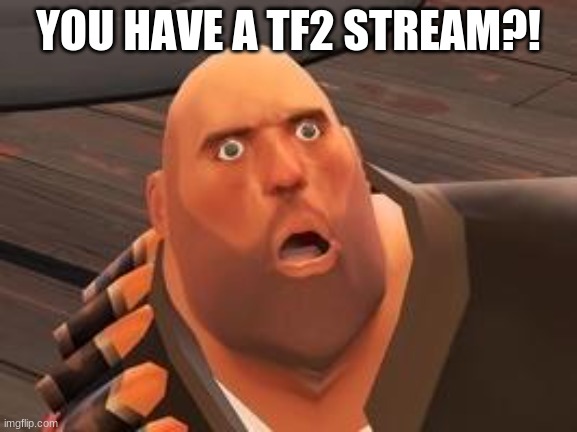 TF2 Heavy | YOU HAVE A TF2 STREAM?! | image tagged in tf2 heavy | made w/ Imgflip meme maker