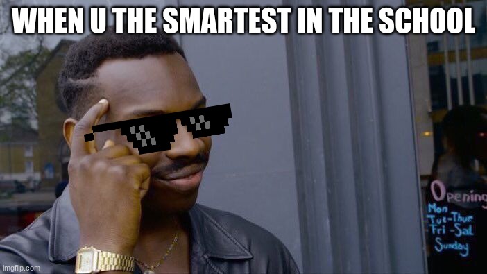 Roll Safe Think About It | WHEN U THE SMARTEST IN THE SCHOOL | image tagged in memes,roll safe think about it | made w/ Imgflip meme maker