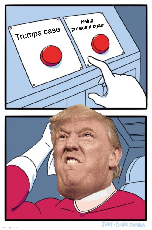 Two Buttons Meme | Being president again; Trumps case | image tagged in memes,two buttons | made w/ Imgflip meme maker