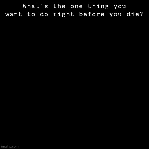 Black Box | What's the one thing you want to do right before you die? | image tagged in black box | made w/ Imgflip meme maker