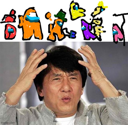 its mini among us! | image tagged in epic jackie chan hq,among us,memes,funny | made w/ Imgflip meme maker
