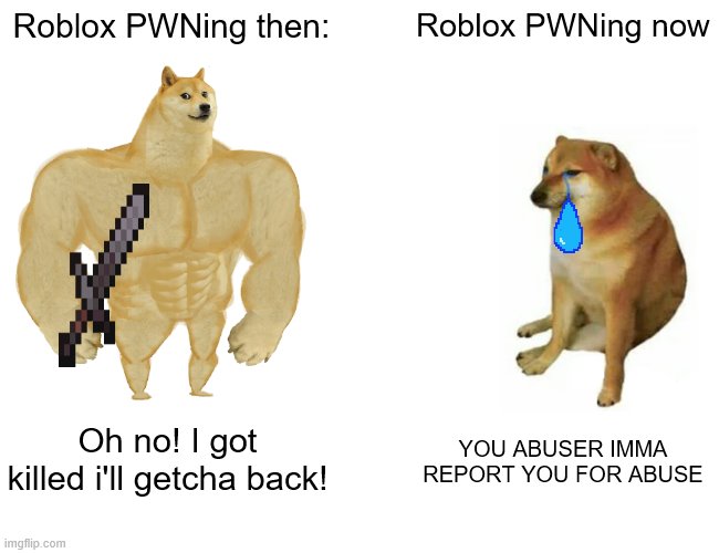 This Is Sadly True Imgflip - doge sword roblox