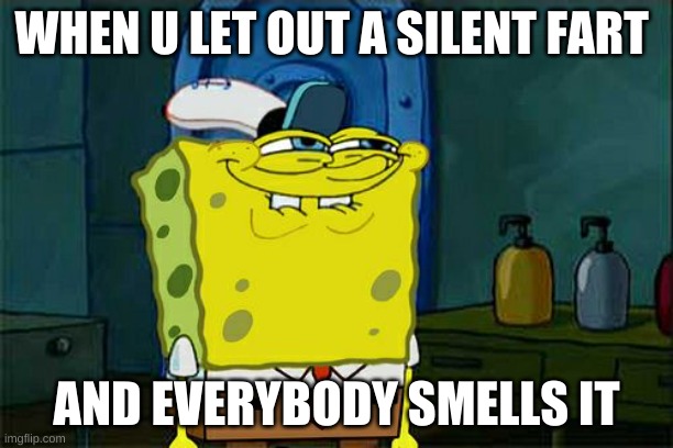 hehe this is true rite | WHEN U LET OUT A SILENT FART; AND EVERYBODY SMELLS IT | image tagged in memes,don't you squidward | made w/ Imgflip meme maker