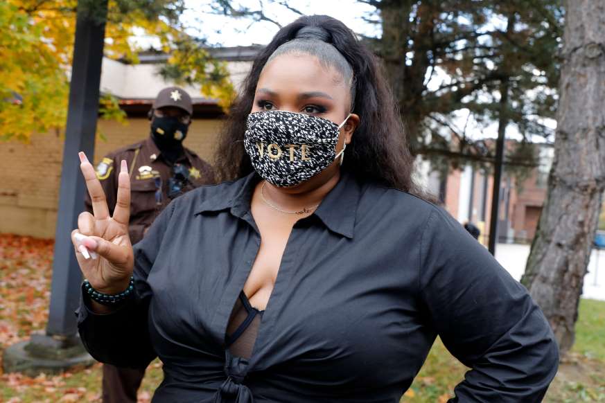 Lizzo face mask Blank Meme Template