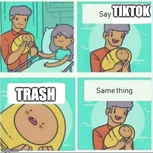 It's the same | TIKTOK; TRASH | image tagged in say same thing | made w/ Imgflip meme maker