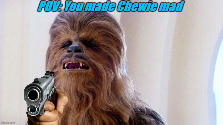 Chewbacca | POV: You made Chewie mad | image tagged in chewbacca | made w/ Imgflip meme maker